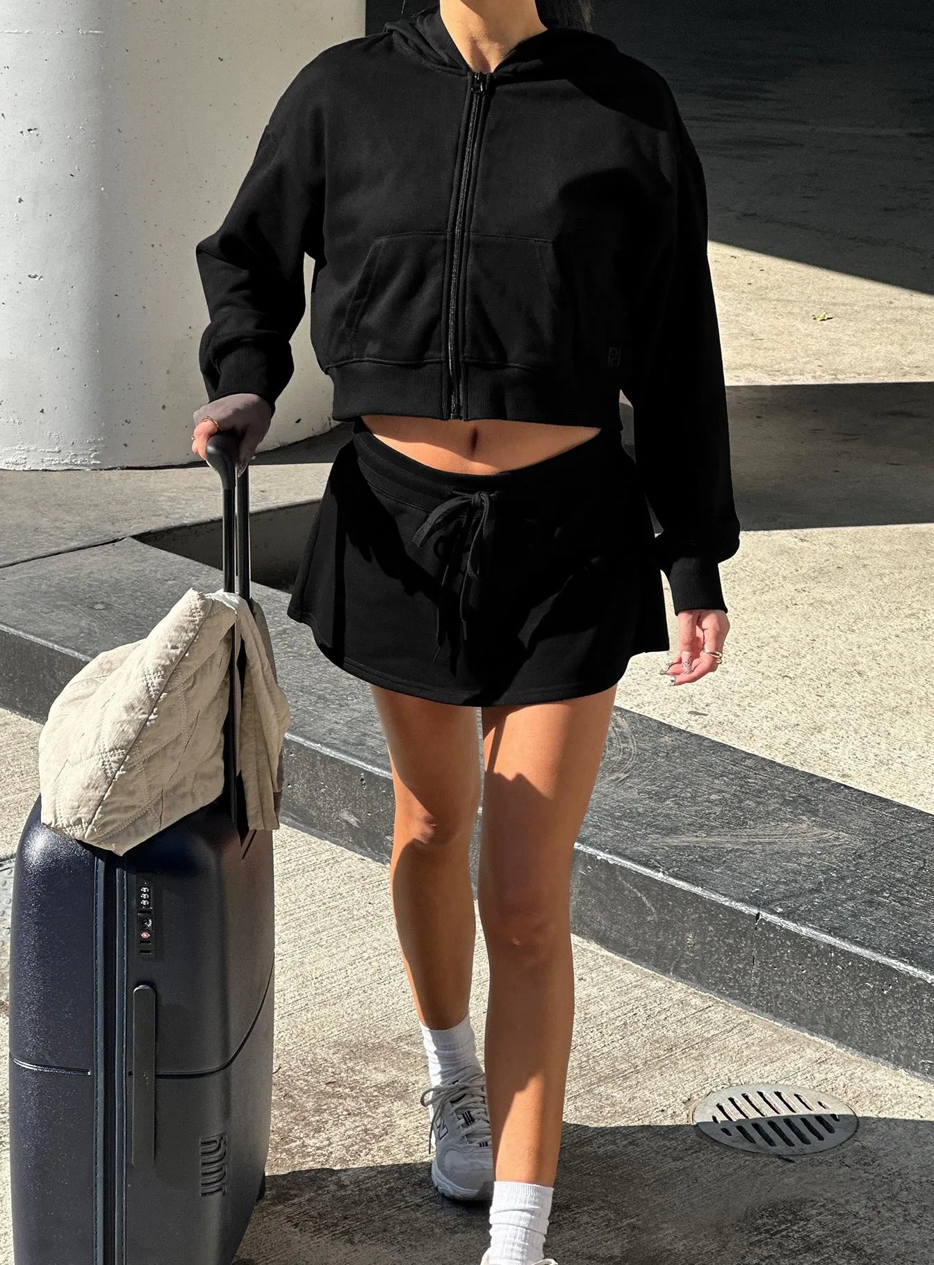 Down Low Fleece Skort Black sold by Princess Polly