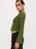 Giordani Long Sleeve Twist Top Moss Green sold by Princess Polly