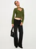 Giordani Long Sleeve Twist Top Moss Green sold by Princess Polly