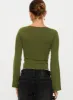 Giordani Long Sleeve Twist Top Moss Green sold by Princess Polly