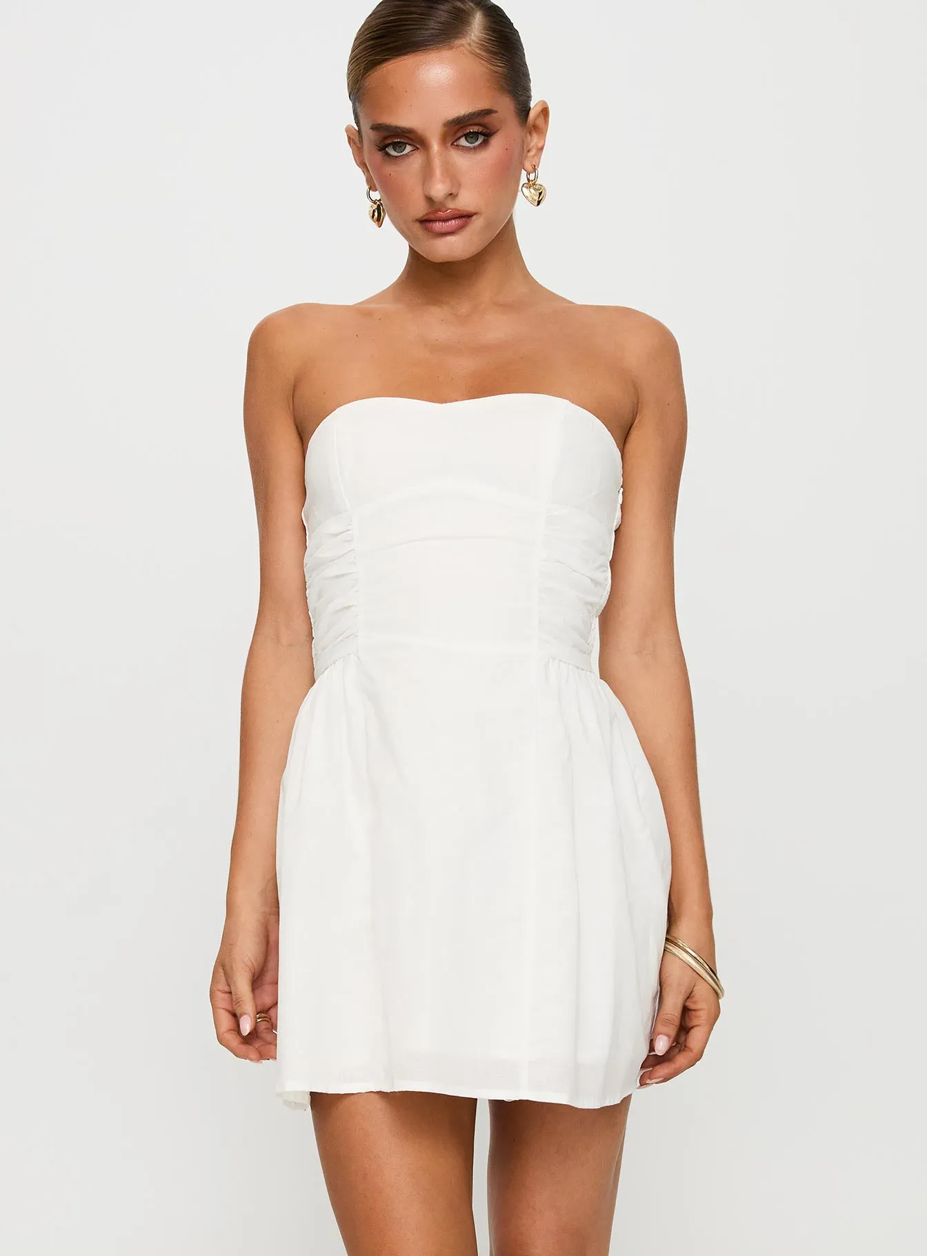 Sybille Strapless Mini Dress White sold by Princess Polly product image thumbnail 2