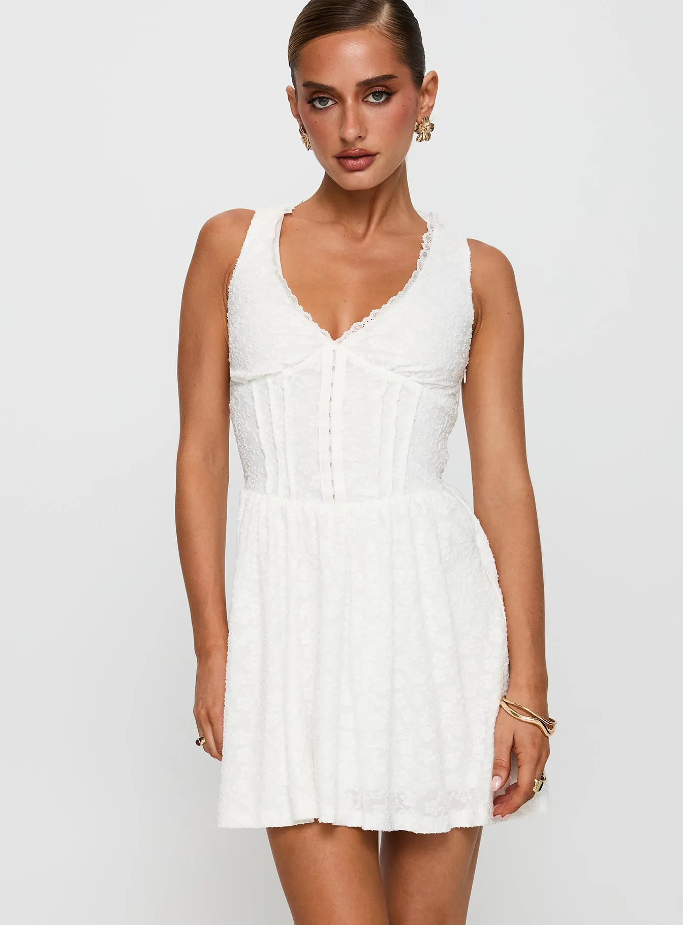 Loveluck Lace Mini Dress White sold by Princess Polly product image thumbnail 2