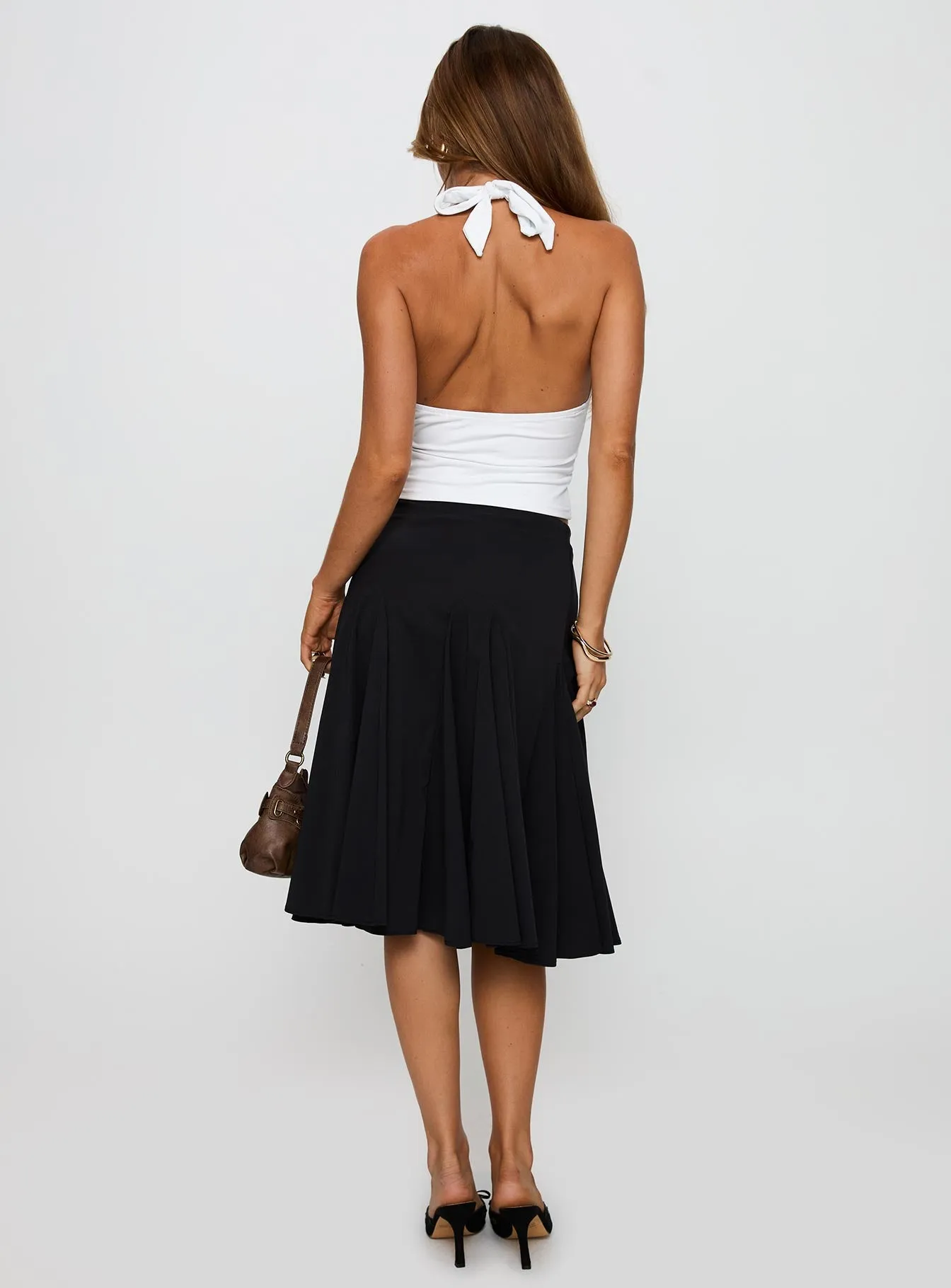 Agnette Low Rise Midi Skirt Black sold by Princess Polly product image thumbnail 5