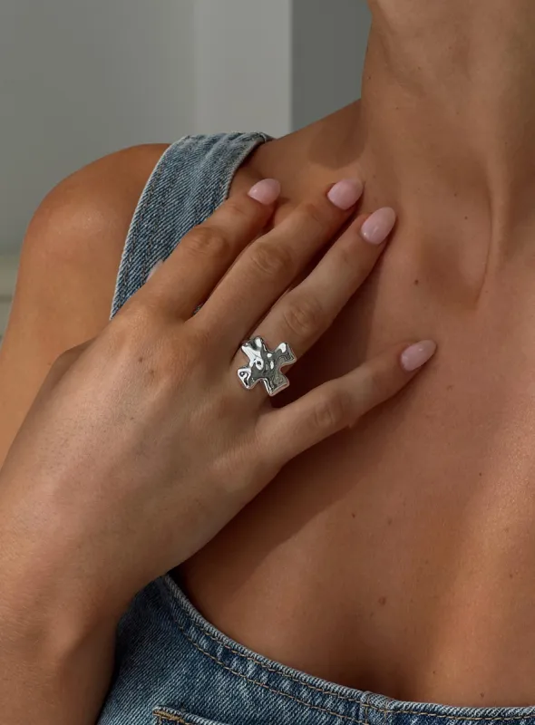 Falling Back Ring Silver sold by Princess Polly