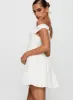 White Horse Off The Shoulder Mini Dress White sold by Princess Polly