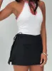 Gigi Wrap Skort Black sold by Princess Polly