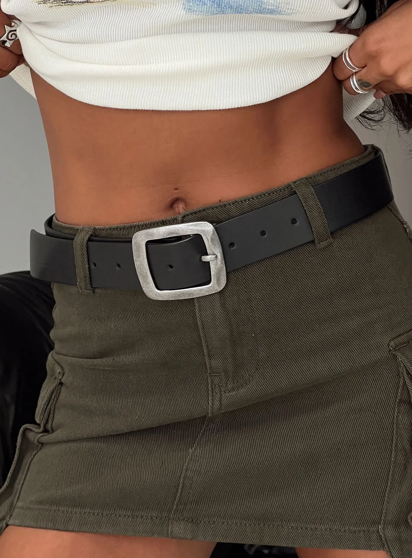 So American Belt Black / Silver sold by Princess Polly