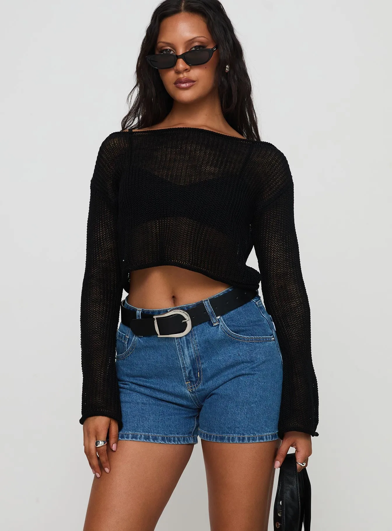 Saldana Shorts Mid Blue Denim Petite sold by Princess Polly product image thumbnail 2