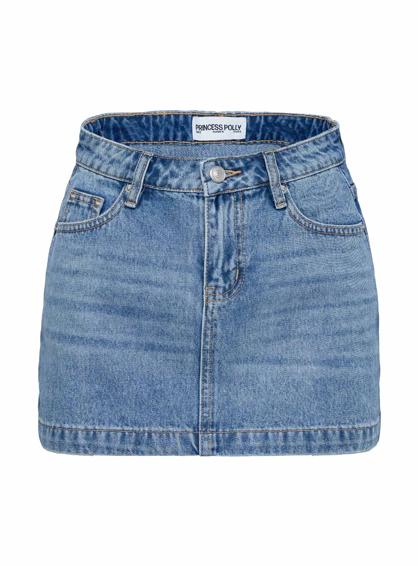 Fossils Denim Mini Skirt Blue sold by Princess Polly product image thumbnail 5