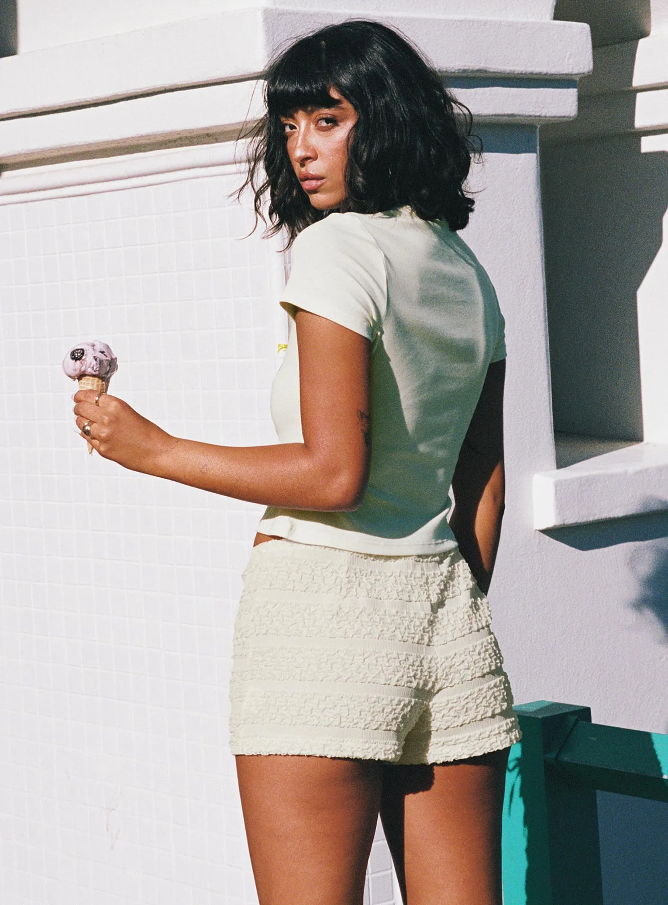 Pinup Broderie Micro Shorts Cream sold by Princess Polly product image thumbnail 4