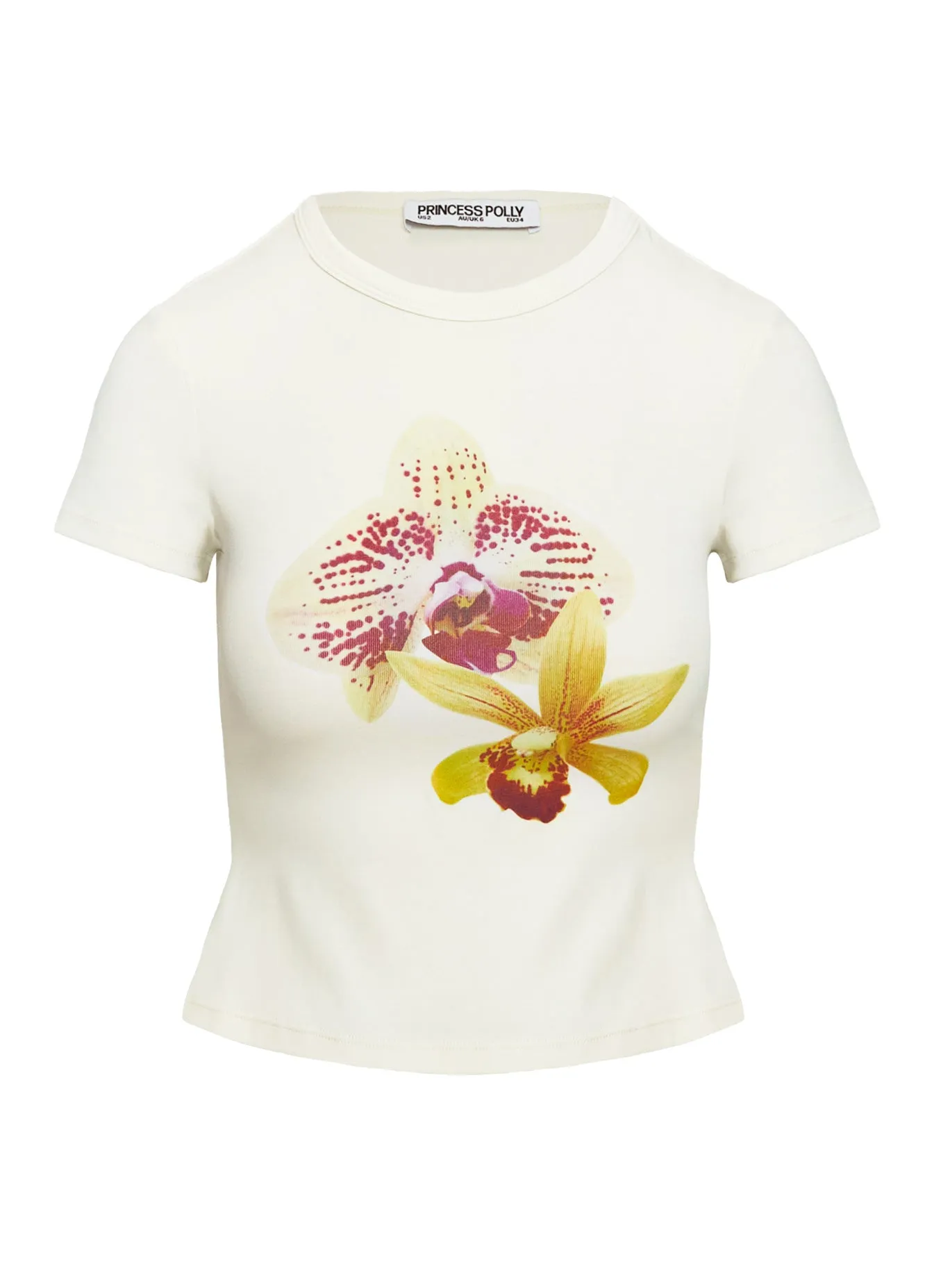 Blooming Orchids Graphic Top Cream sold by Princess Polly product image thumbnail 5