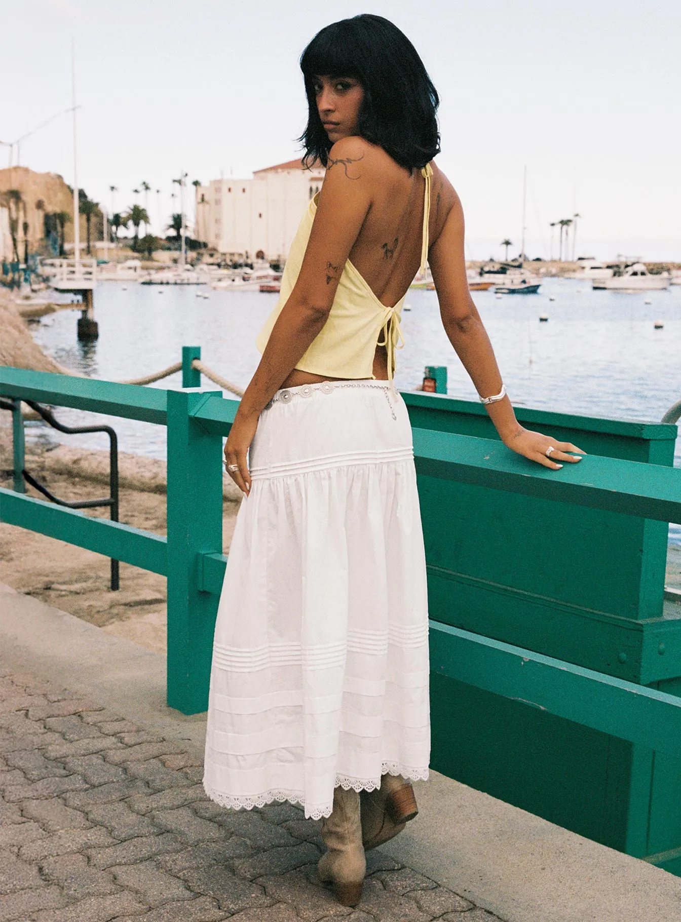 Calling For You Flowy Maxi Skirt White sold by Princess Polly product image thumbnail 4