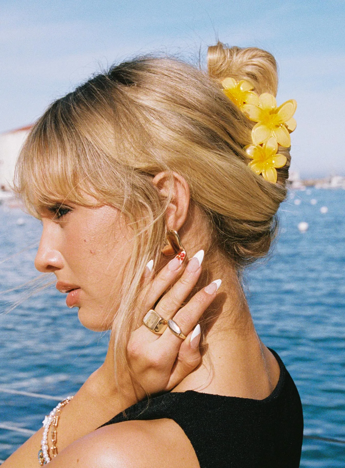 Chianti Frangipani Claw Clip Yellow sold by Princess Polly