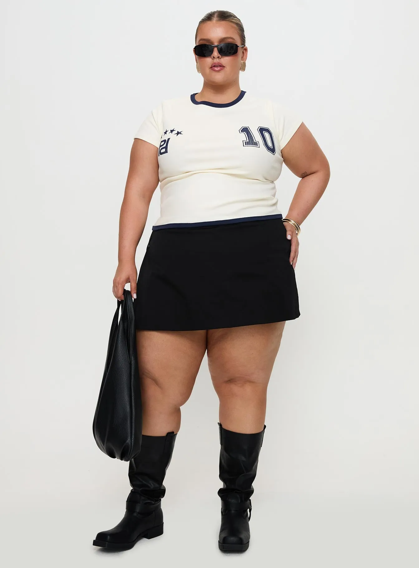 Track Record Graphic Top Cream Curve sold by Princess Polly product image thumbnail 3