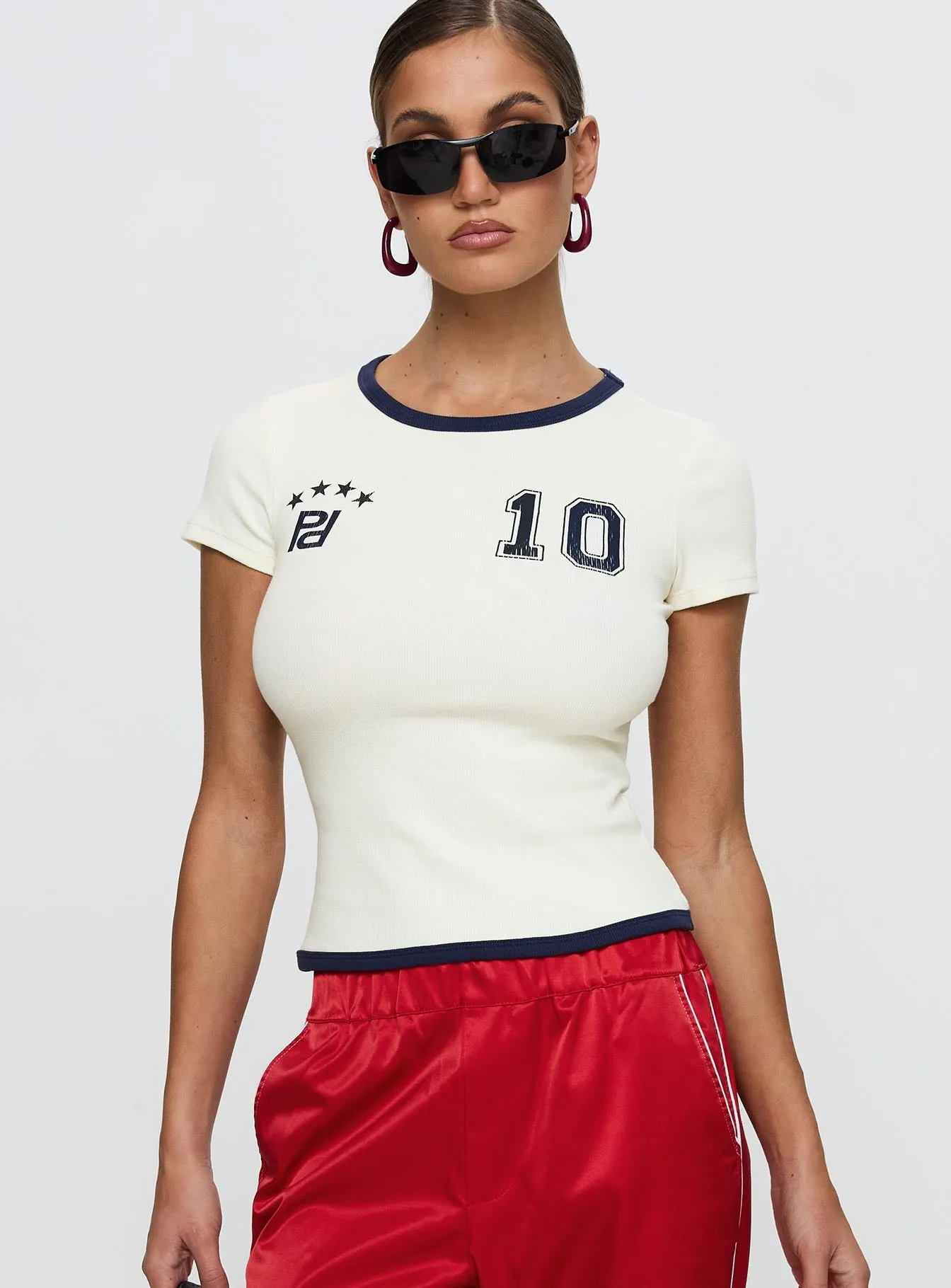 Track Record Graphic Top Cream sold by Princess Polly product image thumbnail 2