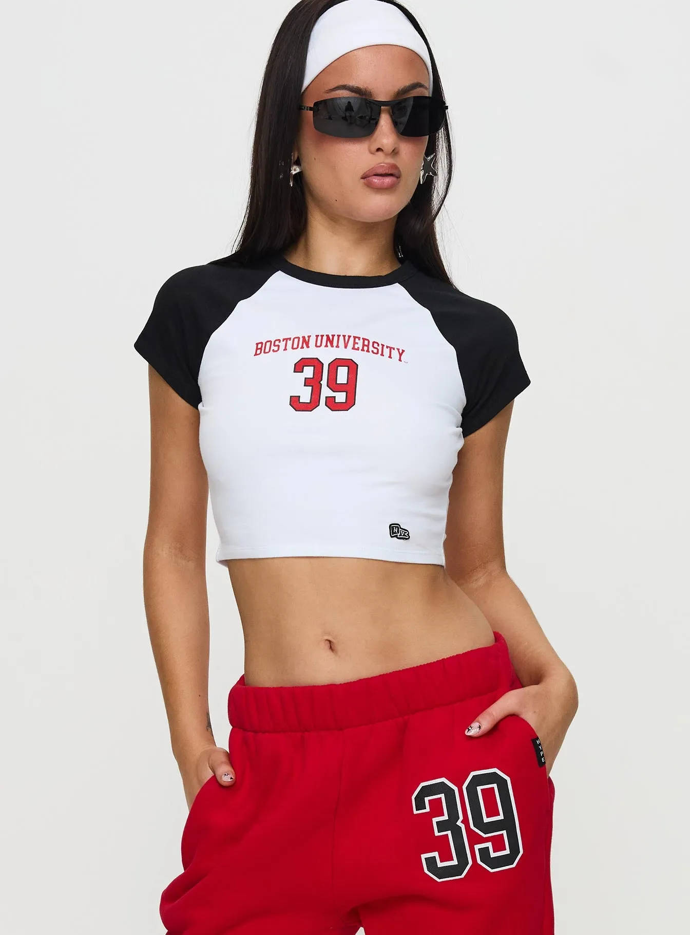 Boston Homerun Graphic Top White / Black sold by Princess Polly product image thumbnail 2
