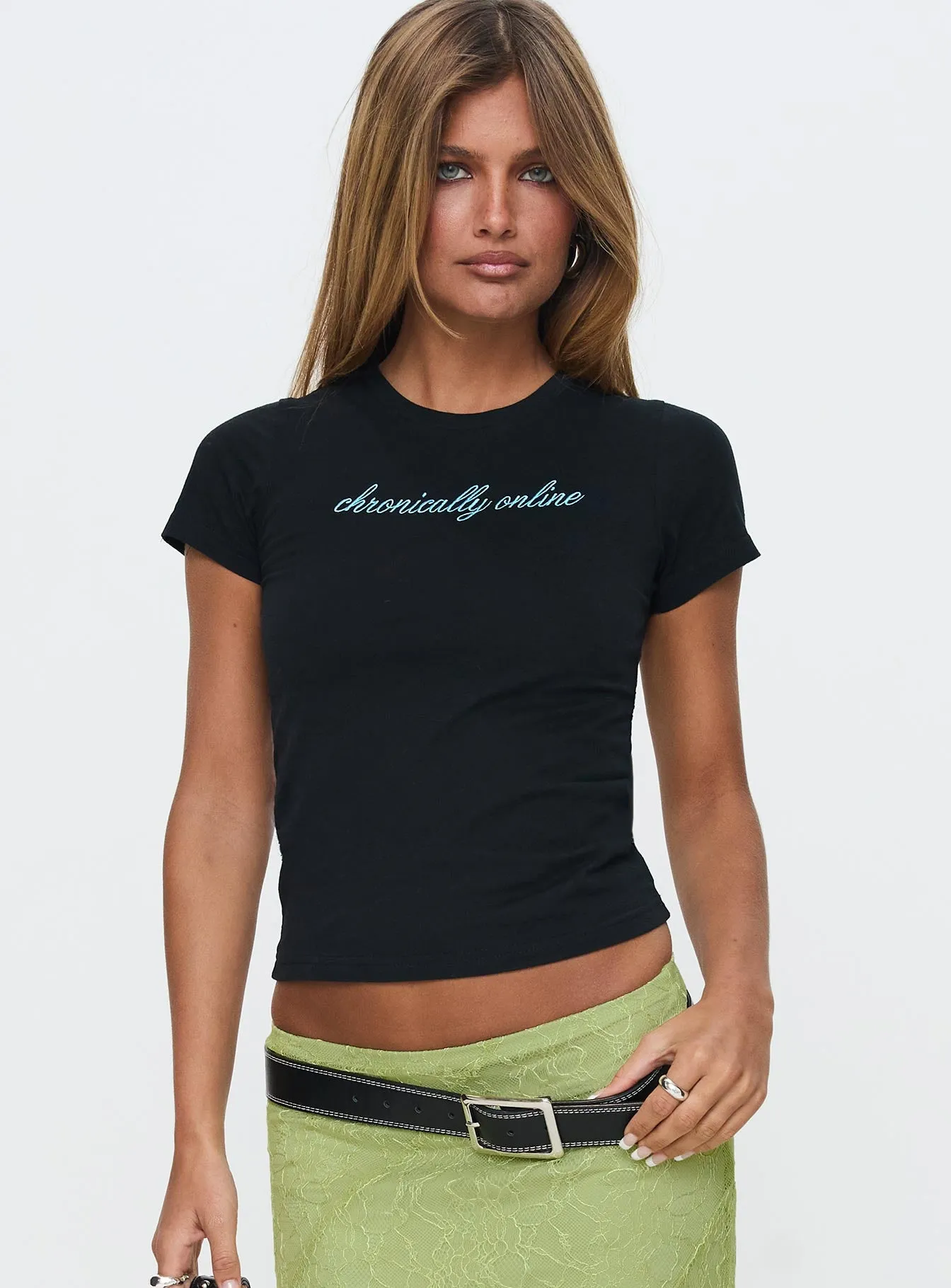 Chronically Online Graphic Top Black sold by Princess Polly