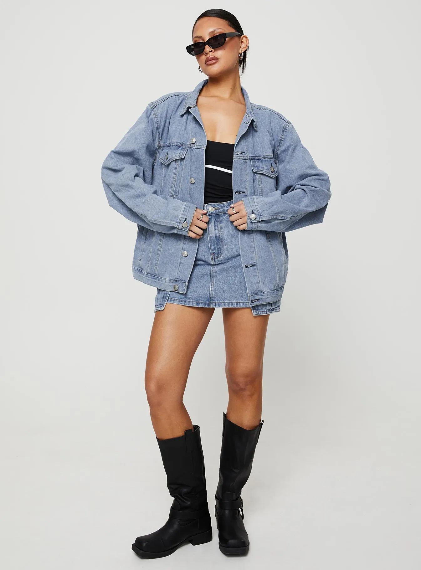 Western Denim Jacket Pale Blue sold by Princess Polly product image thumbnail 4
