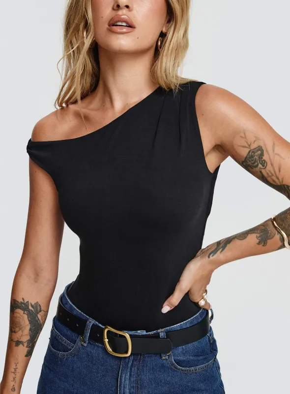 Miyako Bodysuit Black Tall sold by Princess Polly