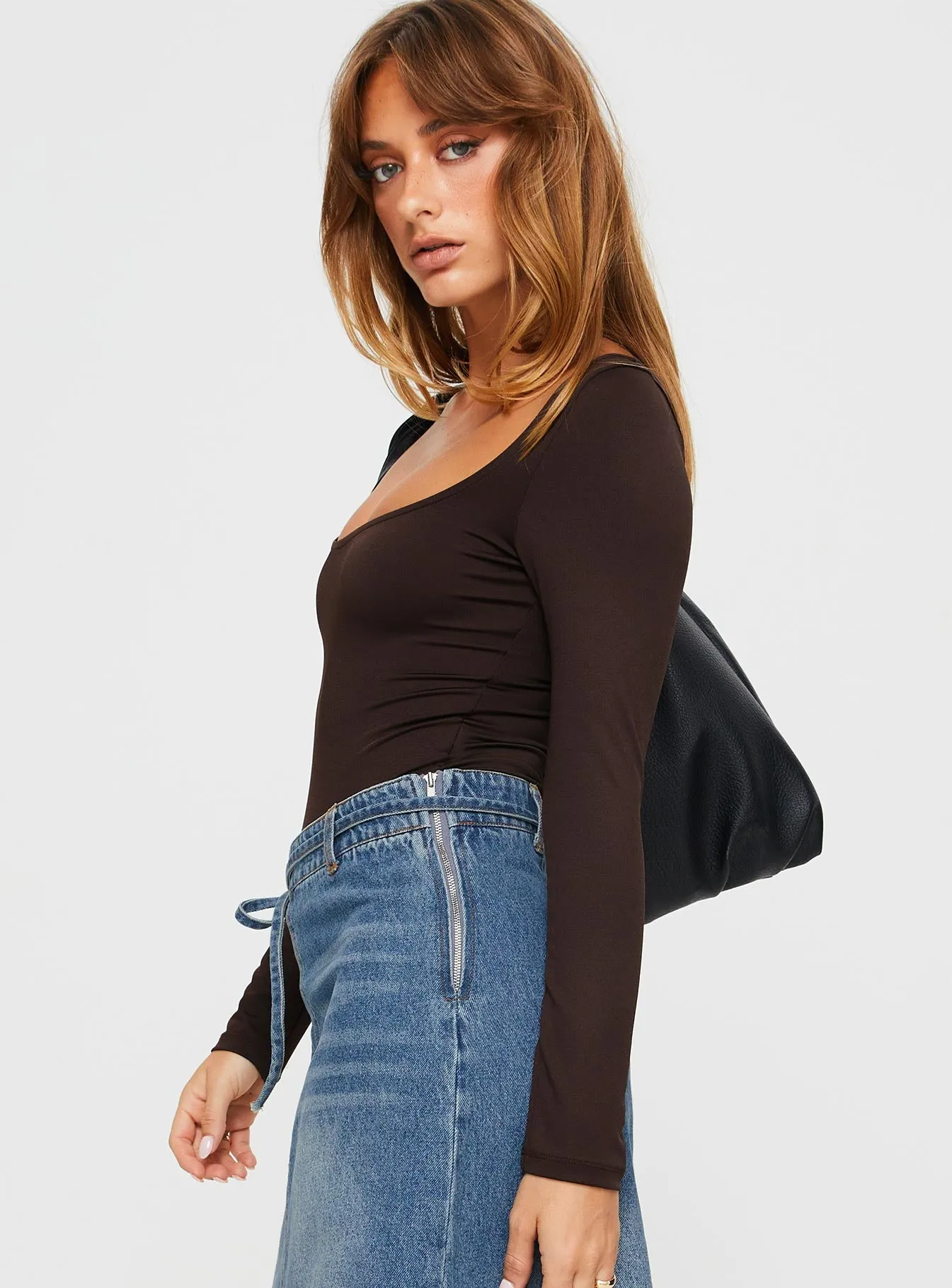 Ellery Bodysuit Brown Tall sold by Princess Polly product image thumbnail 4