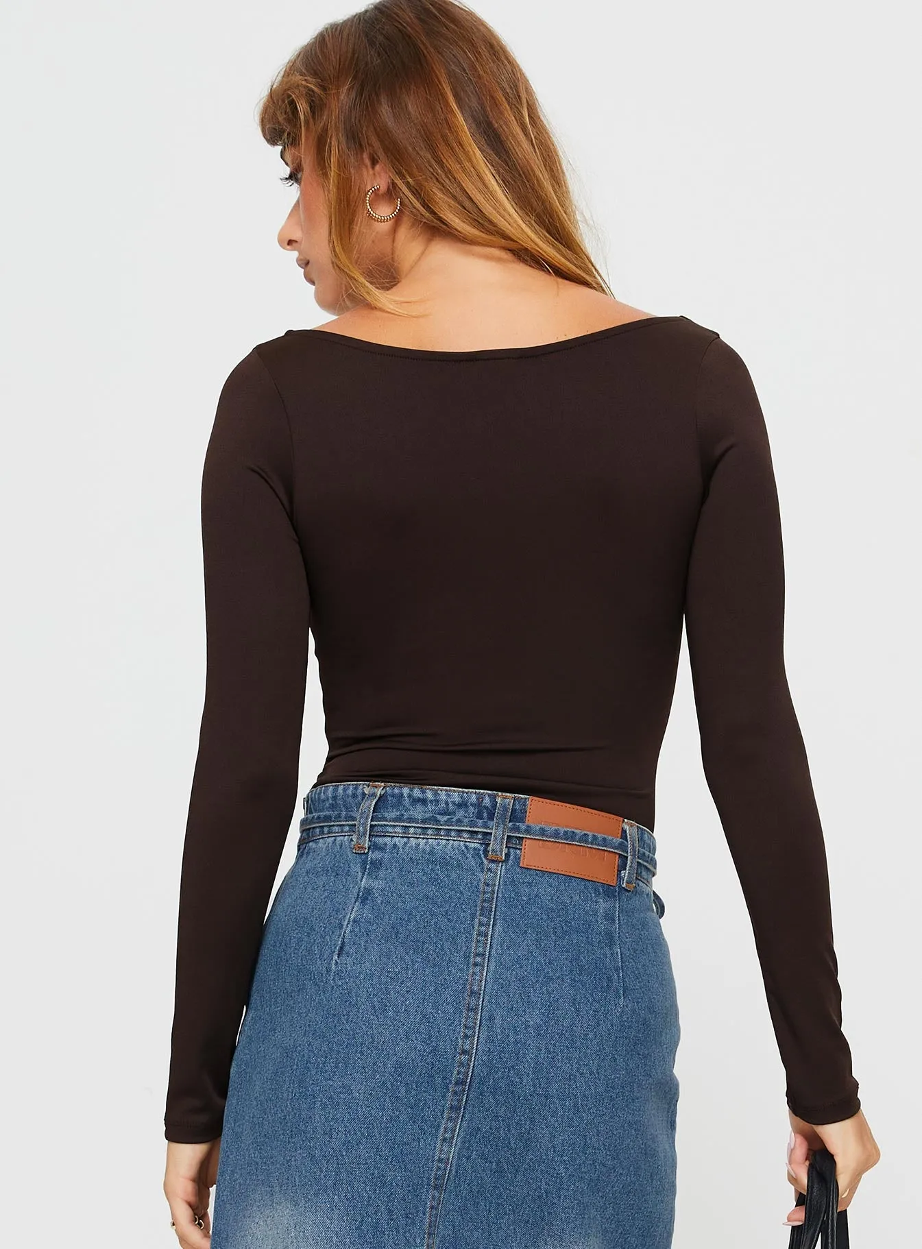 Ellery Bodysuit Brown Tall sold by Princess Polly product image thumbnail 5