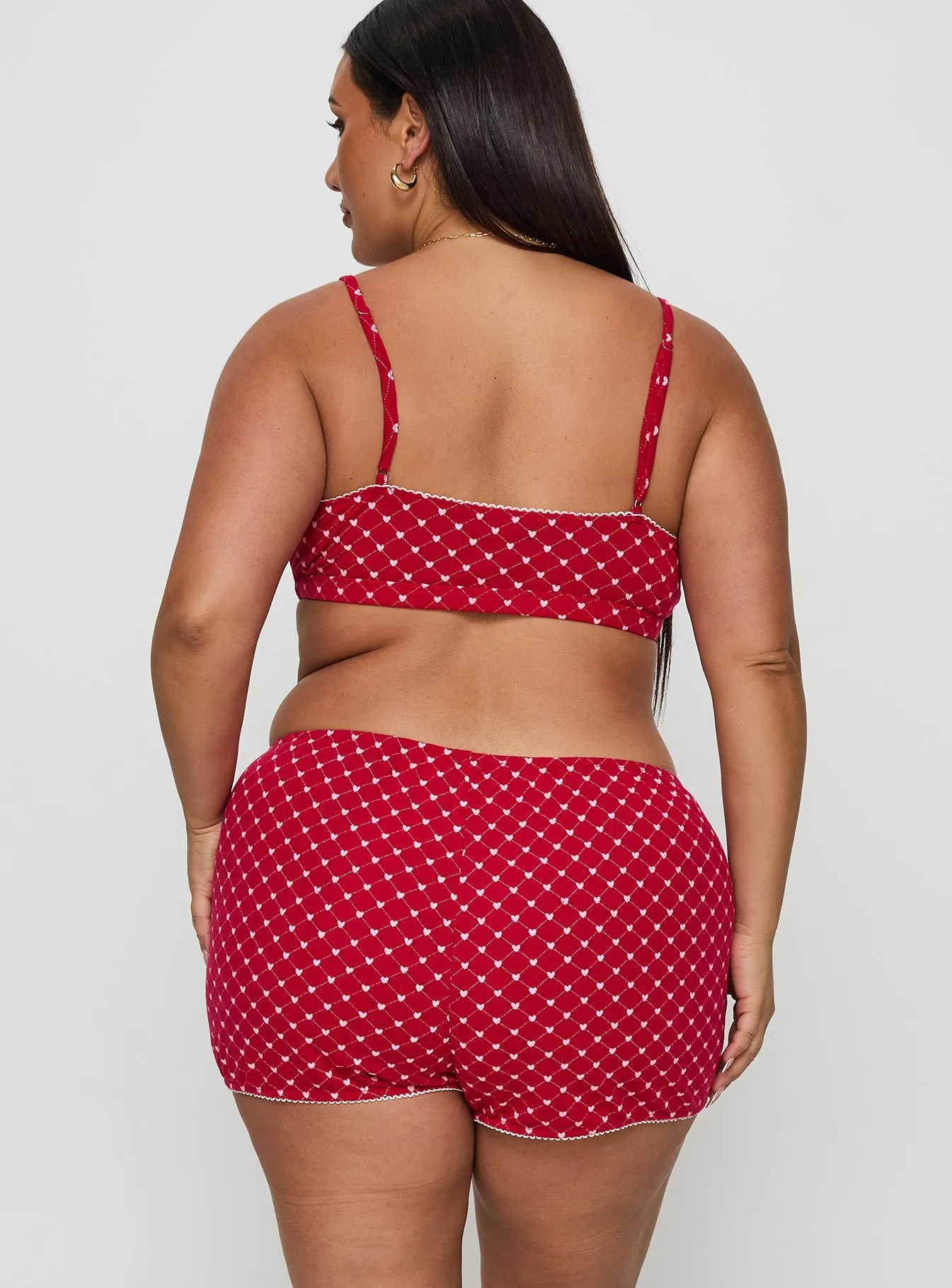 Slow Start Pointelle Sleep Short Red Curve sold by Princess Polly product image thumbnail 5