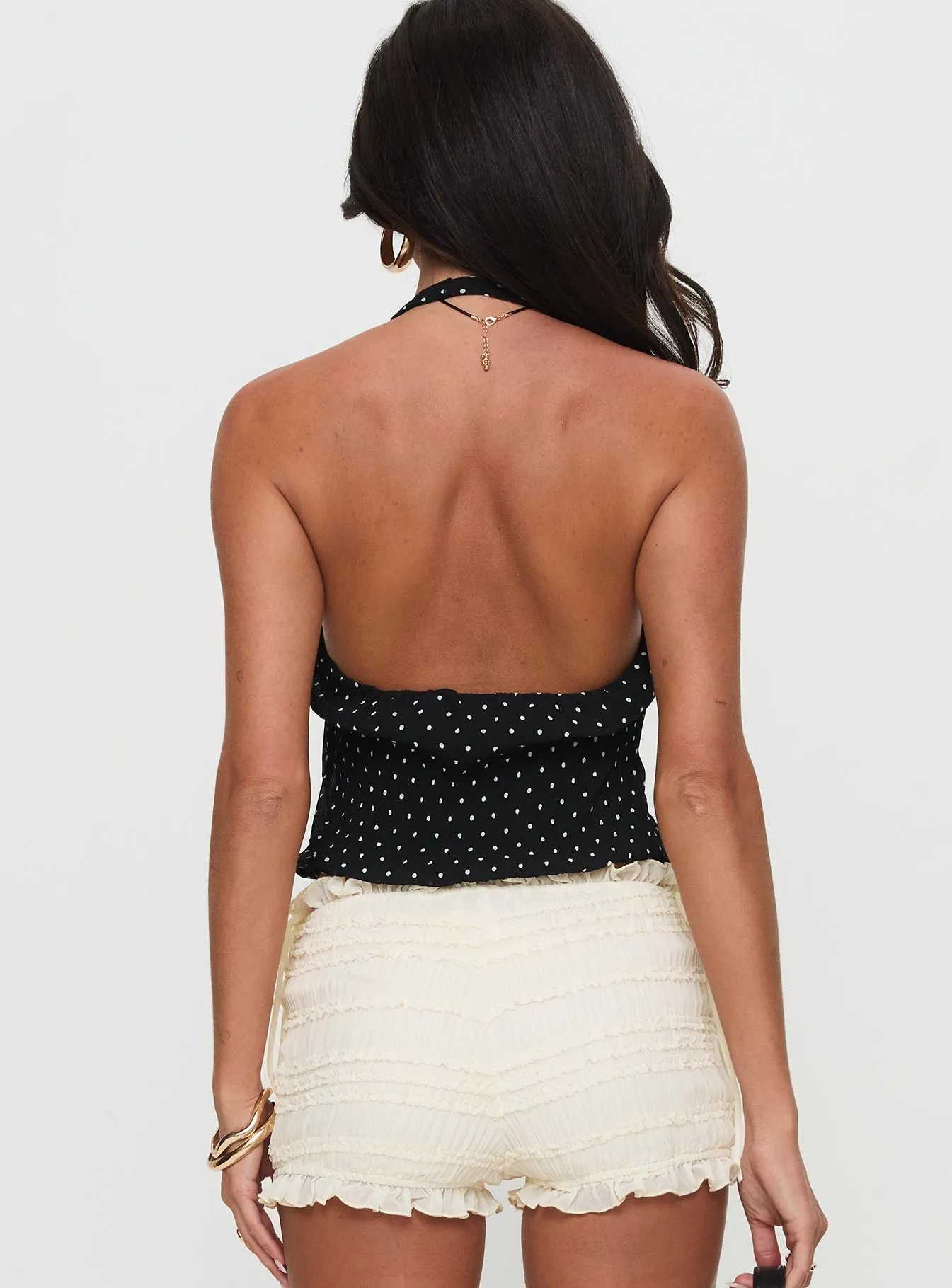 Brat Halter Top Onyx Polka sold by Princess Polly product image thumbnail 5