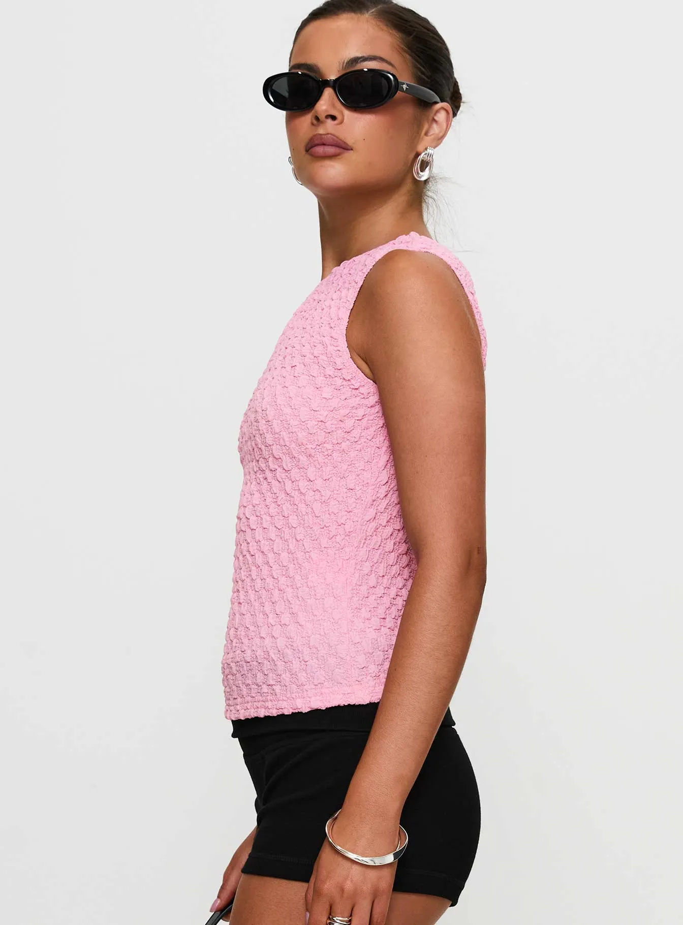 Goodnight And Go Textured Top Pink sold by Princess Polly product image thumbnail 4