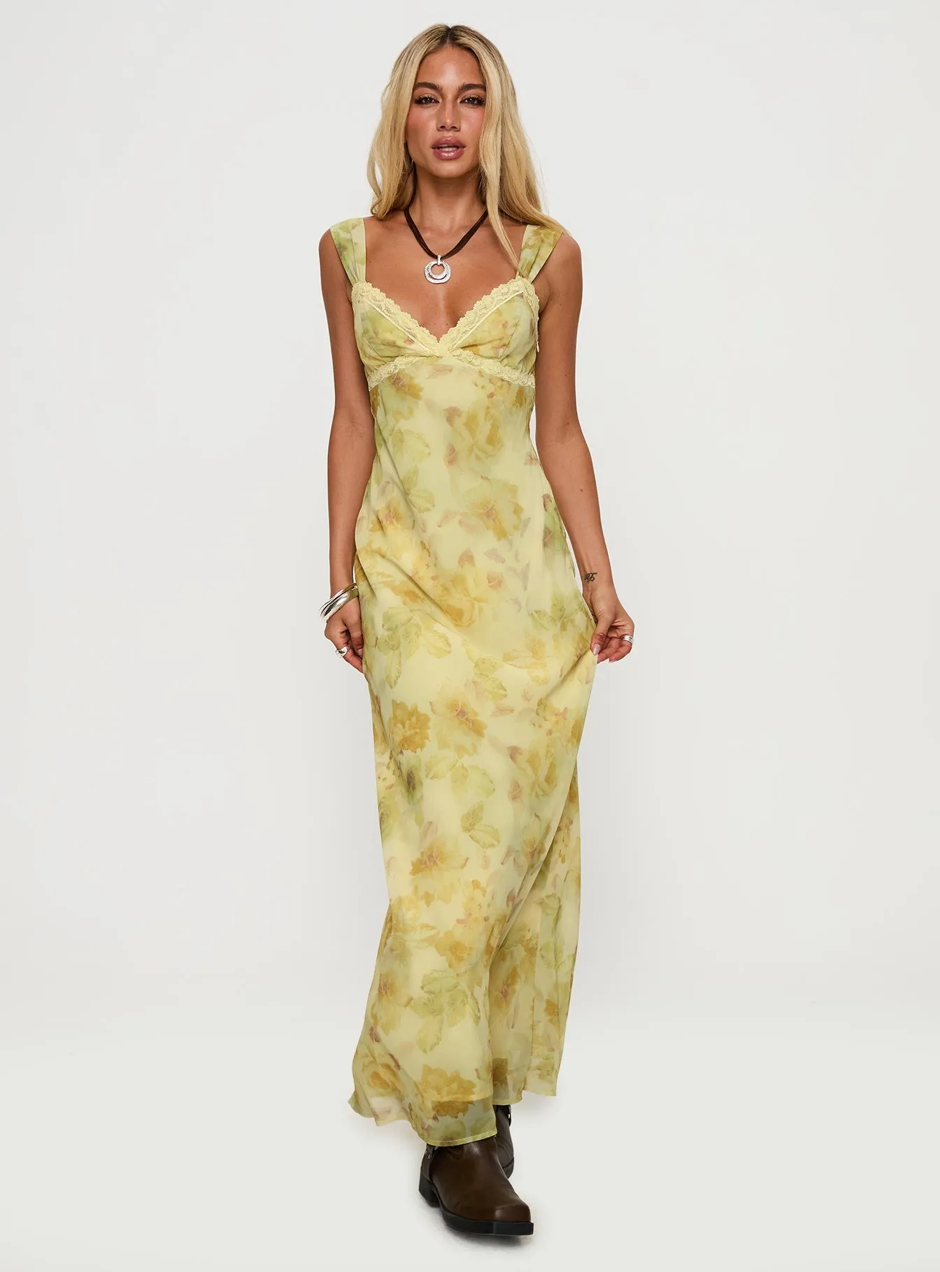Fernwood Maxi Dress Yellow Multi sold by Princess Polly product image thumbnail 3