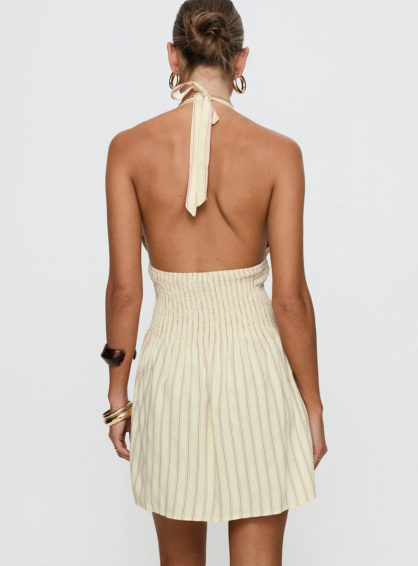 Alivea Shirred Mini Dress Cream sold by Princess Polly product image thumbnail 5