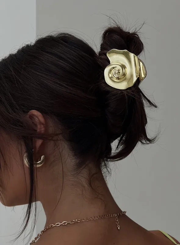 Sun Will Rise Hair Clip Gold sold by Princess Polly
