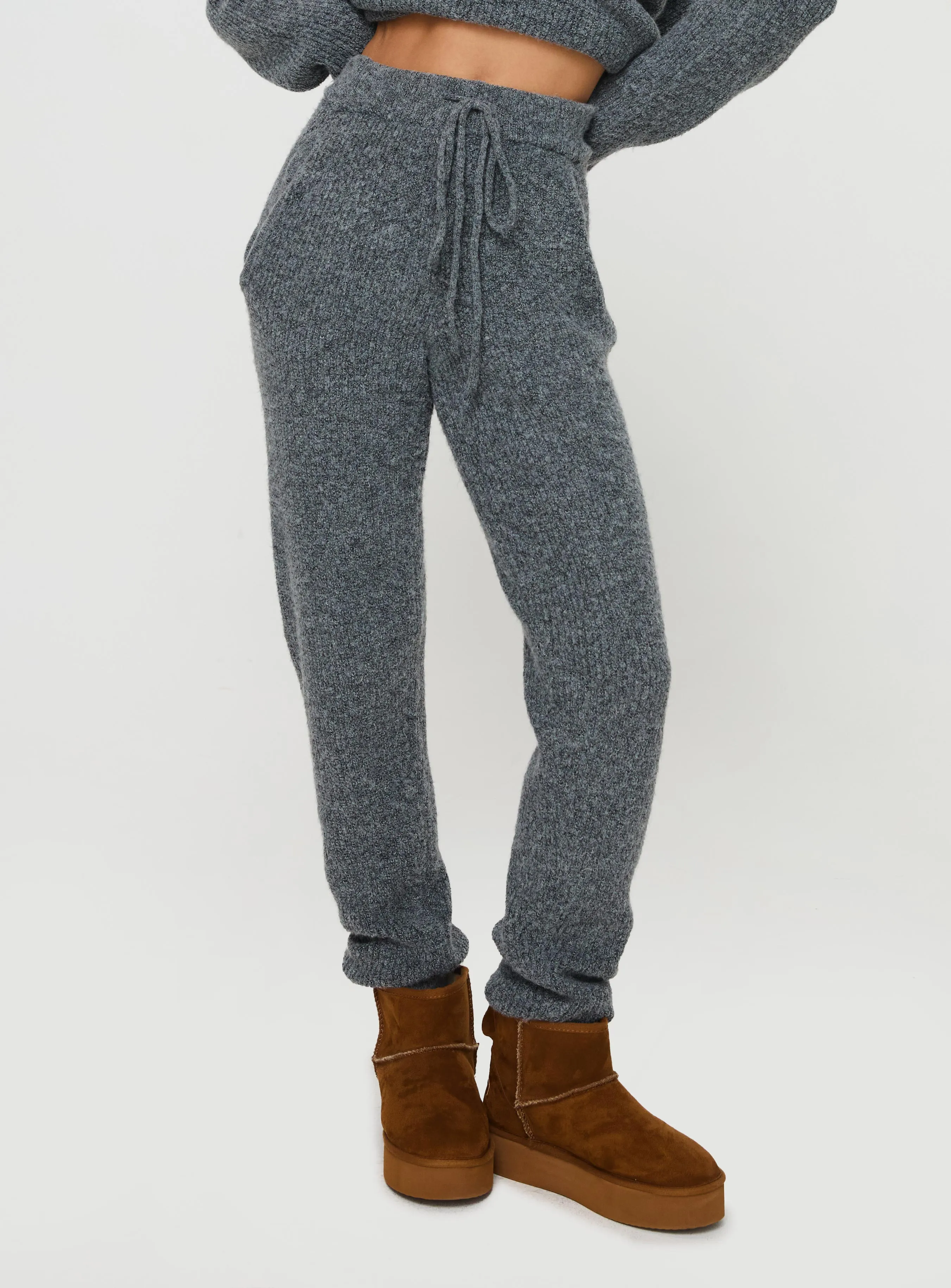 Abrams Rib Knit Pants Charcoal Marle sold by Princess Polly product image thumbnail 2