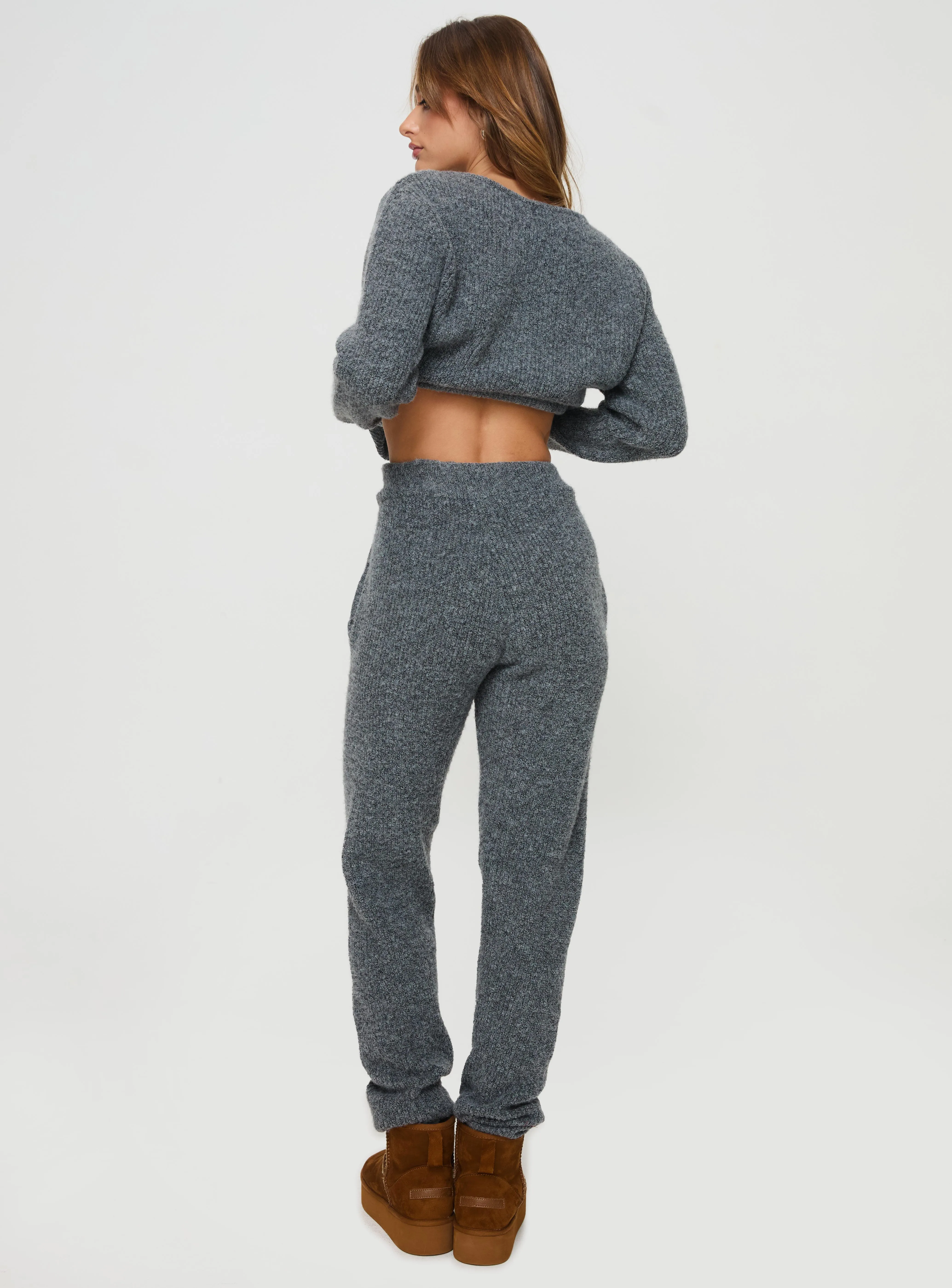 Abrams Rib Knit Pants Charcoal Marle sold by Princess Polly product image thumbnail 5