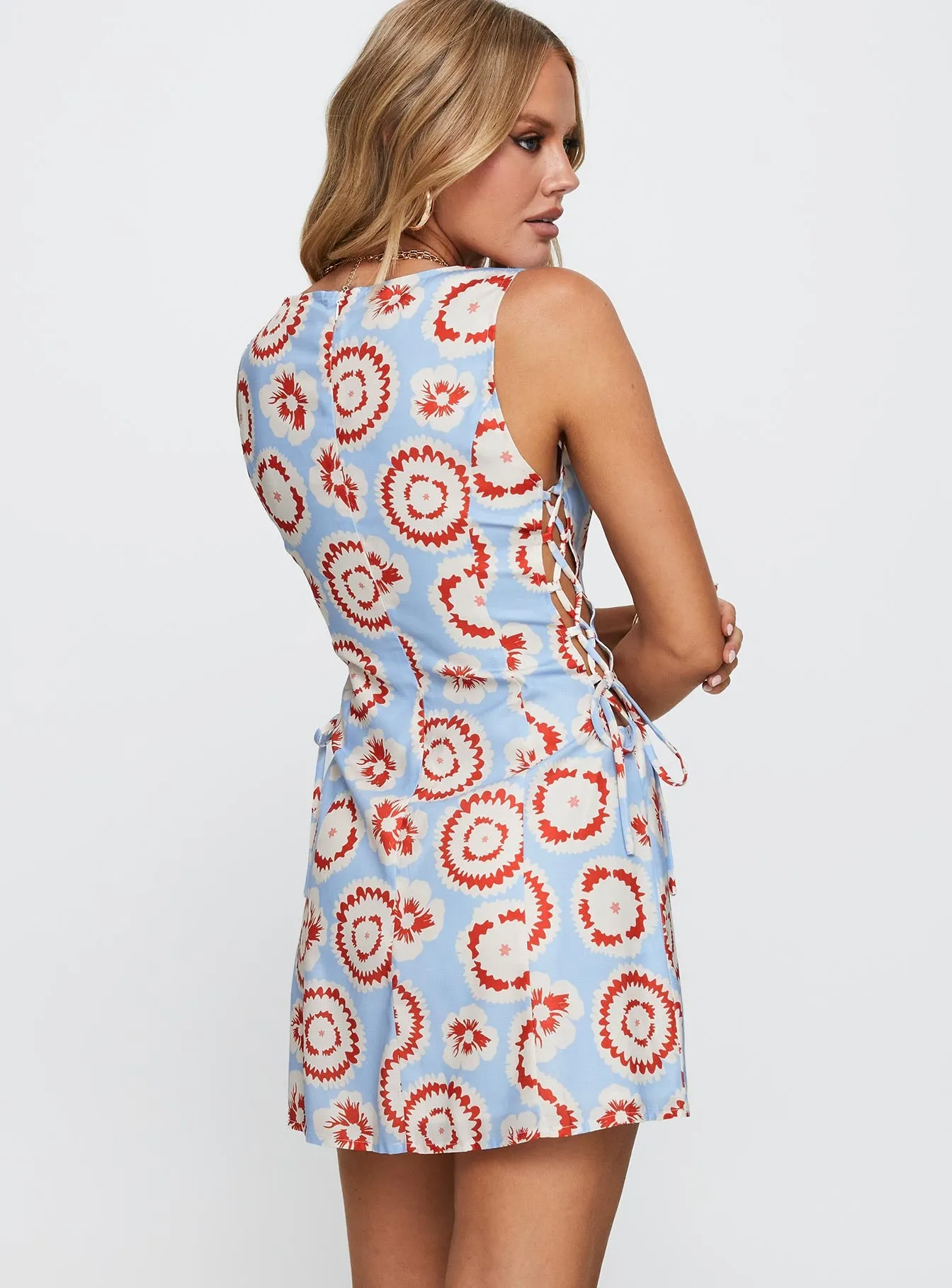 Earlie Mini Dress Blue / Red sold by Princess Polly product image thumbnail 5