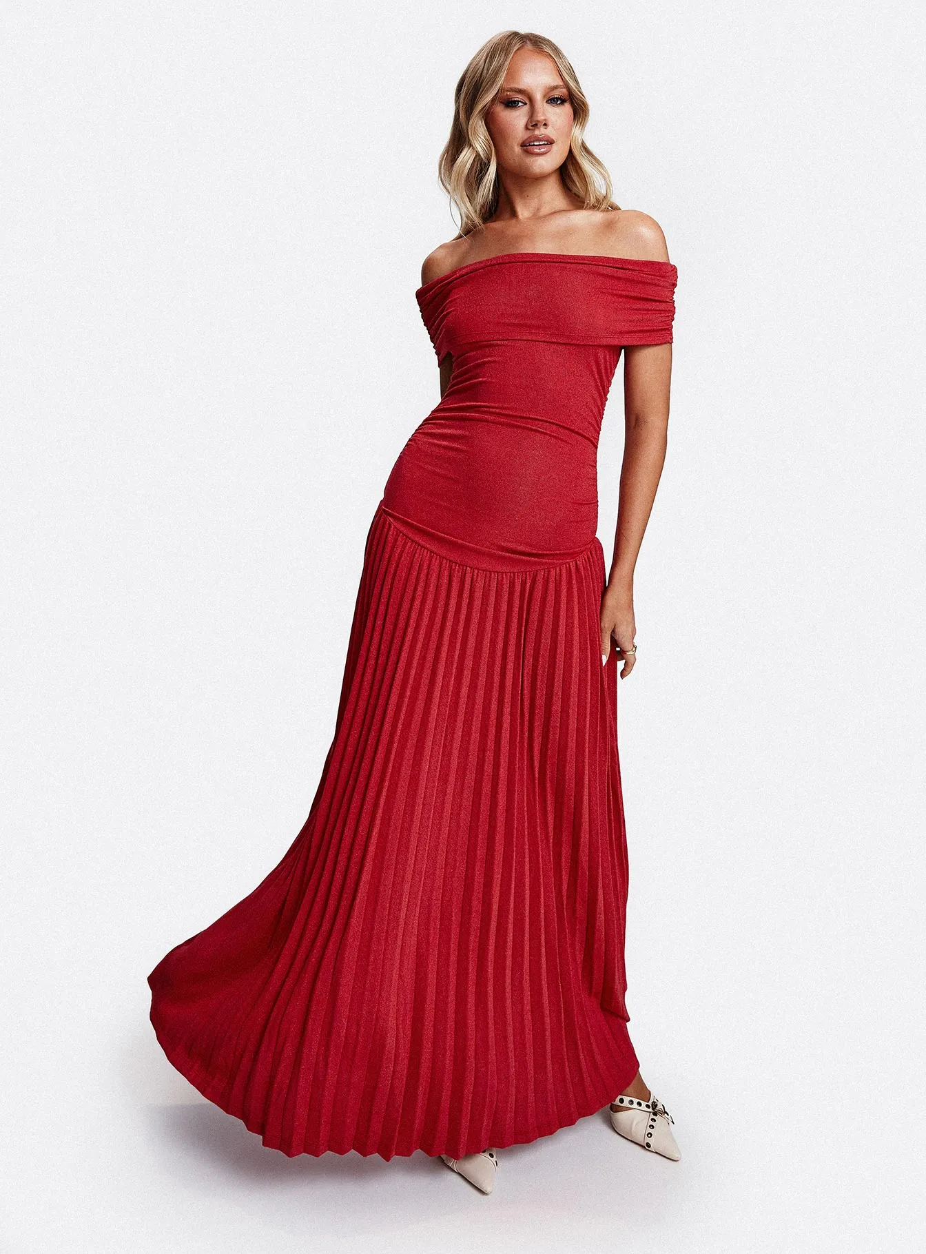Field Of Dreams Maxi Dress Crimson sold by Princess Polly