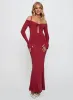 Lucillea Long Sleeve Maxi Dress Red sold by Princess Polly