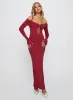 Lucillea Long Sleeve Maxi Dress Red sold by Princess Polly