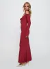 Lucillea Long Sleeve Maxi Dress Red sold by Princess Polly