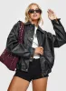 Jaxton Faux Leather Jacket Black sold by Princess Polly