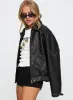 Jaxton Faux Leather Jacket Black sold by Princess Polly