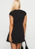 Adeleine Bow Mini Dress Black sold by Princess Polly