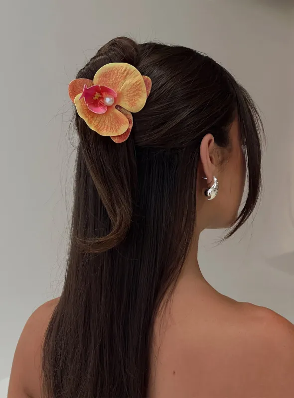 Azurah Flower Hair Clip Yellow sold by Princess Polly