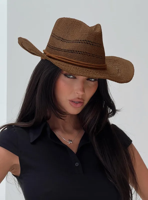 Mid Morning Cowboy Hat Chocolate sold by Princess Polly