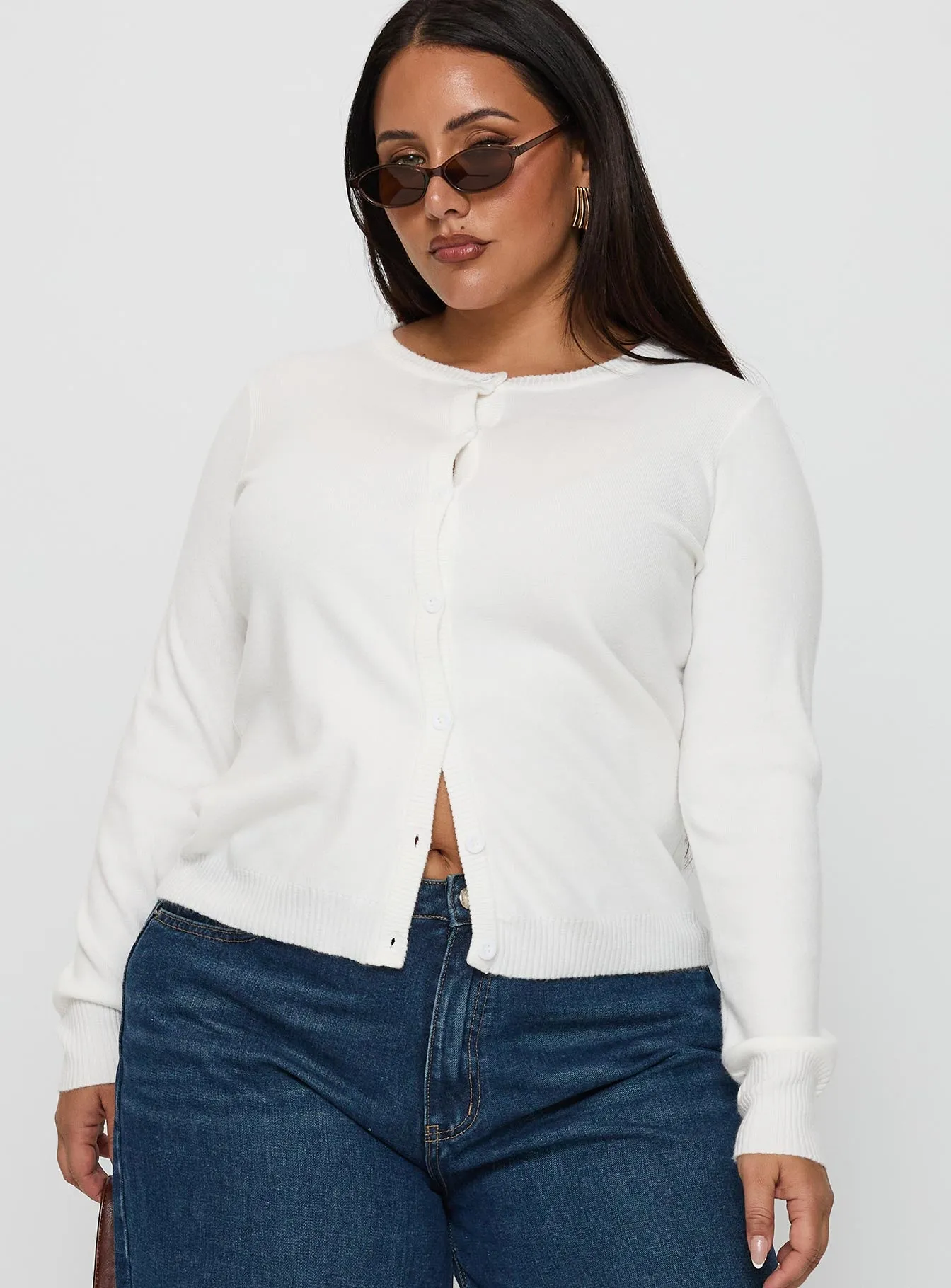 Lauraine Cardigan White Curve sold by Princess Polly product image thumbnail 2