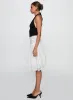 Evanescence Asymmetrical Midi Skirt White / Polka Dot sold by Princess Polly