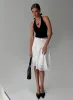Evanescence Asymmetrical Midi Skirt White / Polka Dot sold by Princess Polly