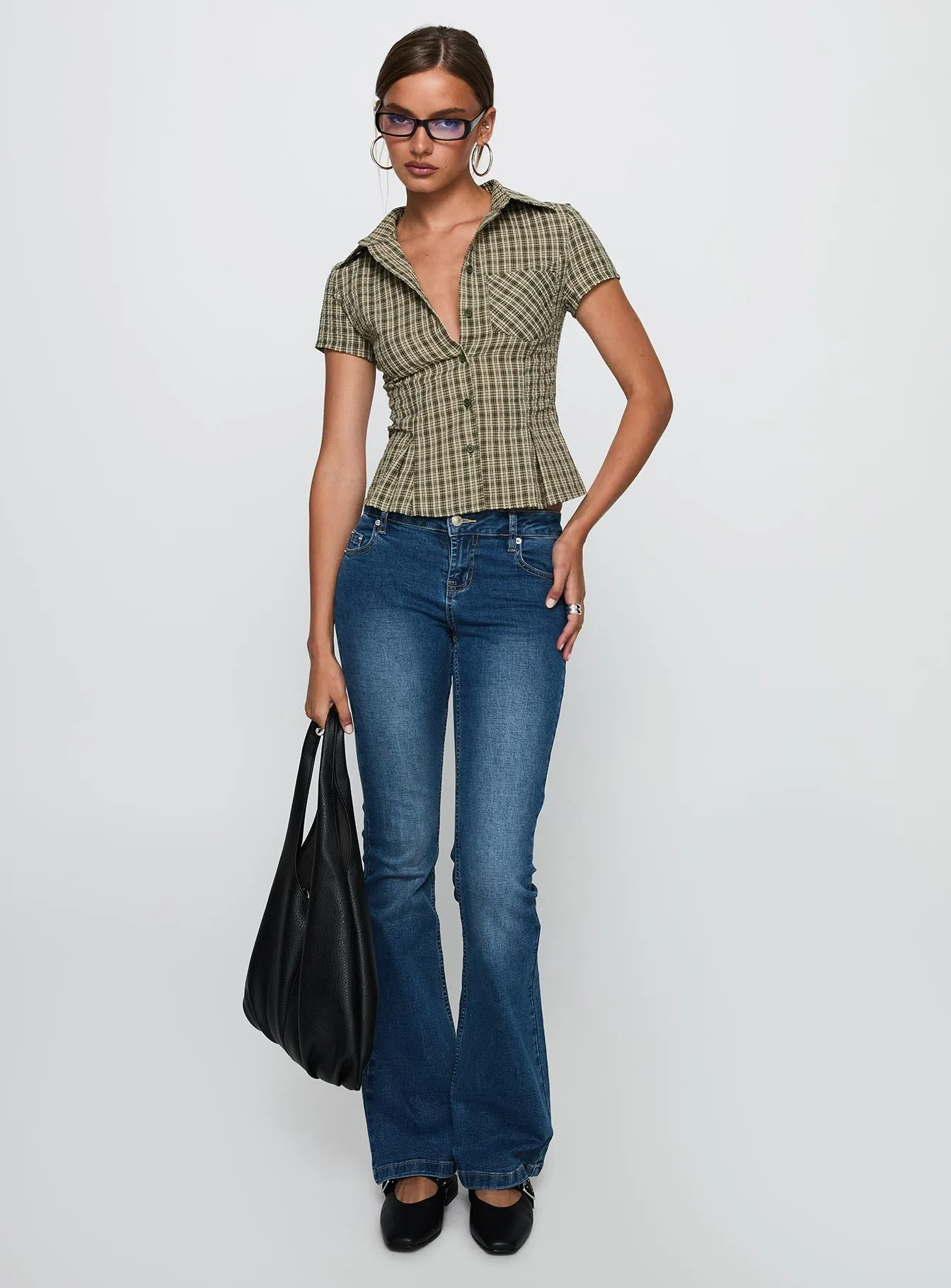 Alma Mater Top Green Check sold by Princess Polly product image thumbnail 3