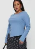 Baseline Button Up Long Sleeve Top Blue Curve sold by Princess Polly