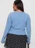 Baseline Button Up Long Sleeve Top Blue Curve sold by Princess Polly