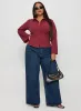 Anni Pinstripe Shirt Red Curve sold by Princess Polly